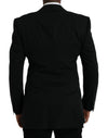Black Wool Peak Single Breasted Coat Blazer