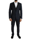 Dark Blue MARTINI Wool Formal 3 Piece Suit