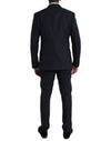 Dark Blue MARTINI Wool Formal 3 Piece Suit