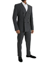 Gray Plaid Wool MARTINI Formal 2 Piece Suit