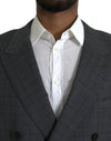 Gray Plaid Wool MARTINI Formal 2 Piece Suit