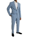 Light Blue Polyester MARTINI Formal 2 Piece Suit