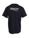 Dark Blue Cotton Logo Crew Neck Short Sleeves T-shirt