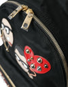 Black #DGFAMILY Embellished Backpack VULCANO Bag