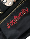Black #DGFAMILY Embellished Backpack VULCANO Bag