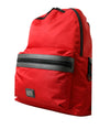 Red Nylon Leather DG Logo School Backpack Bag