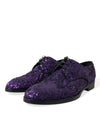 Purple Sequined Lace Up Oxford Dress Shoes