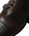 Brown Exotic Leather Lace Up Oxford Dress Shoes
