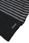 Black Gray Stripe Wool Neck Wrap Shawl Scarf