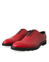 Red Leather Lace Up Oxford Men Dress Shoes
