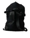 Black Silver Wool Zaino Tricot Backpack Men Bag