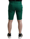 Deep Green Cotton Stretch Men Bermuda Shorts