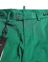Deep Green Cotton Stretch Men Bermuda Shorts