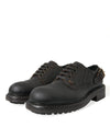 Brown Leather Lace Up Derby Men Dress Shoes