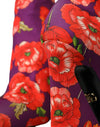 Purple Floral Jersey Stretch Boots Shoes