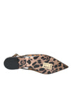 Brown Leopard Exotic Skin Slingback Shoes