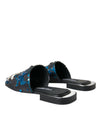 Blue Sequin Logo Slides Sandals Shoes