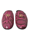 Fuchsia Python Logo Mule Flat Sandals Shoes
