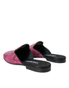 Fuchsia Python Logo Mule Flat Sandals Shoes