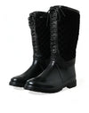 Black Chioggia Rubber Suede Rain Boots Shoes