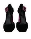 Black Velvet Strass Crystal Mary Janes Shoes