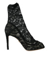 Black Stretch Taormina Lace Boots Shoes