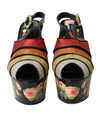 Multicolor Floral Crystal Platform Sandals Shoes
