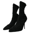 Black Stiletto Heels Mid Calf Boots Shoes