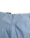 Sky Blue Cotton Folded Hem Men Bermuda Shorts