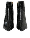 Black Eel Leather Logo Short Boots Shoes