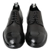 Black Leather Derby Dress Shoes