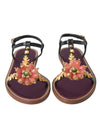 Elegant Crystal-Adorned Flat Sandals