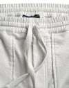 Beige Cotton Corduroy Logo Bermuda Shorts