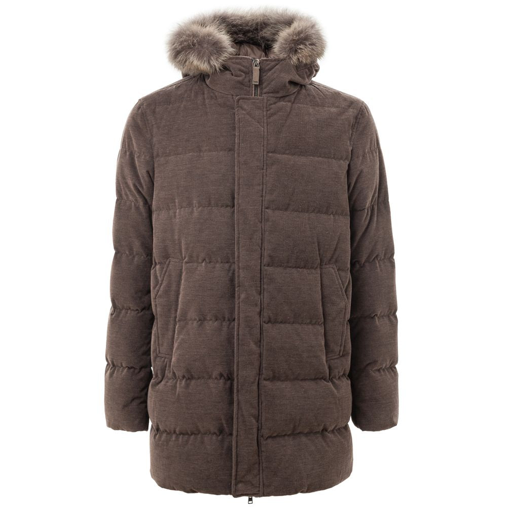 Herno Brown Cotton Jacket - ACCEXO