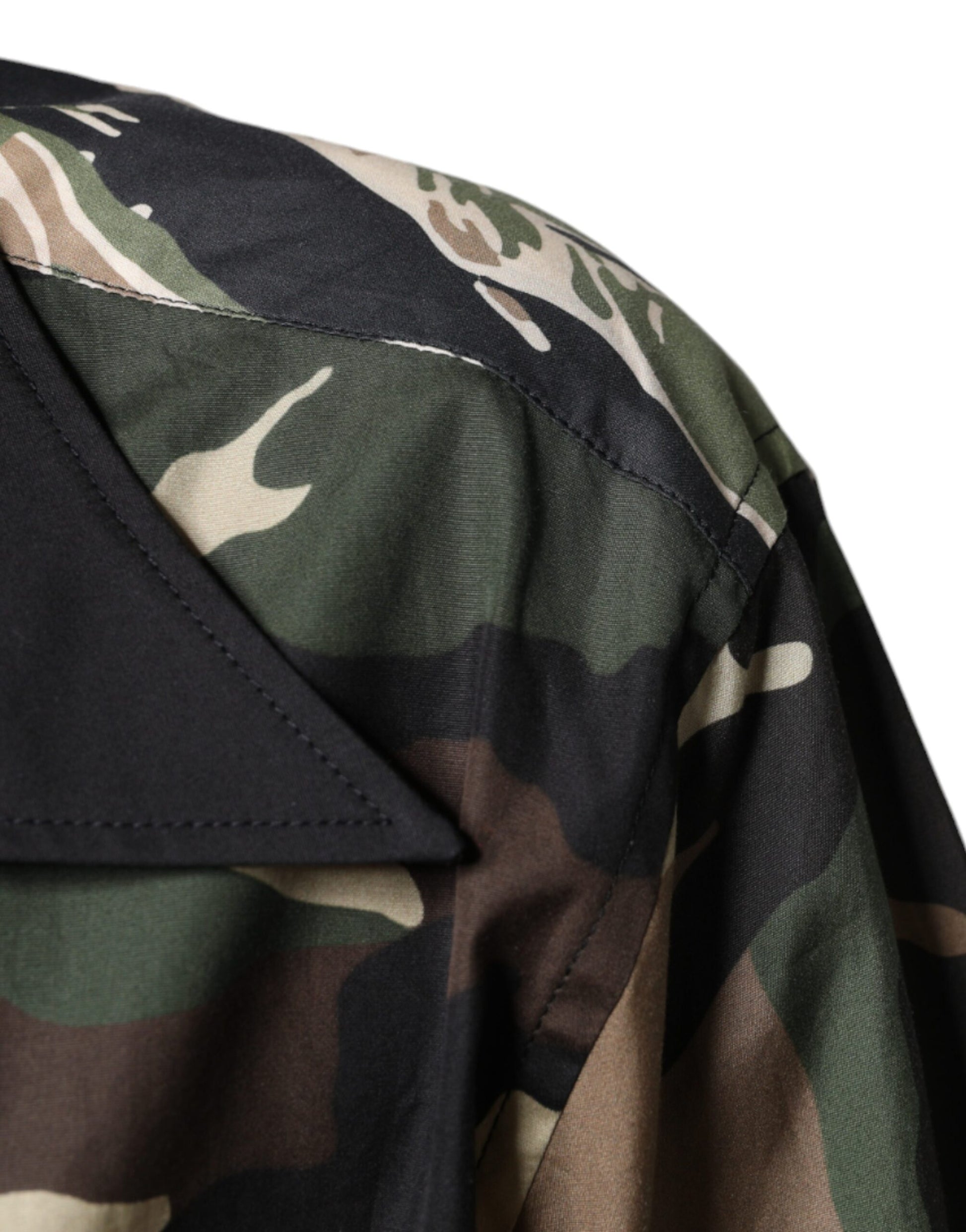 Dolce & Gabbana Multicolor Camouflage Button Down Men Casual Shirt - ACCEXO