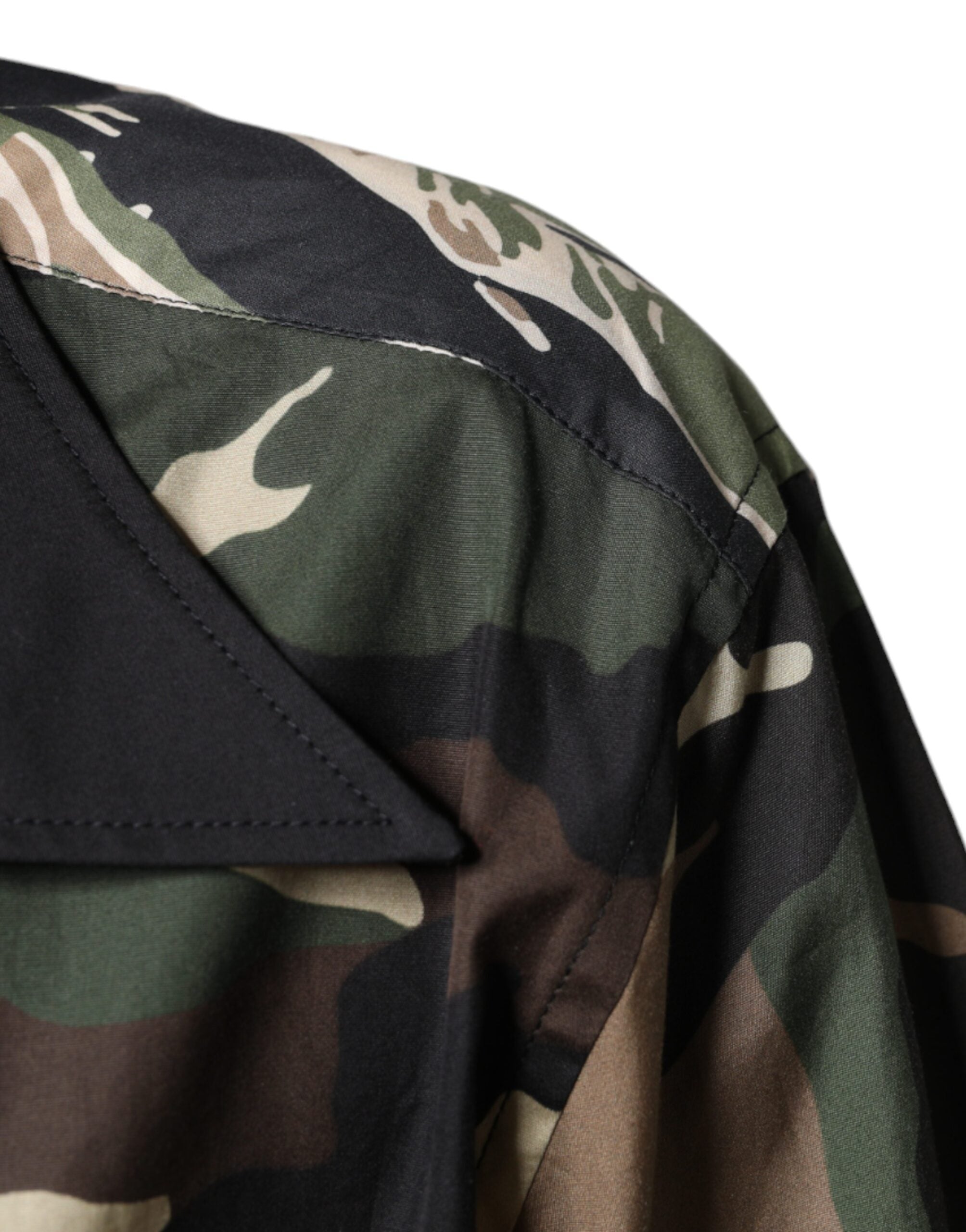 Dolce & Gabbana Multicolor Camouflage Button Down Men Casual Shirt - ACCEXO