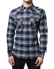 Dolce & Gabbana Multicolor Checkered Paradiso Patch Slim Fit Shirt - ACCEXO