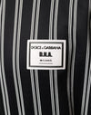 Dolce & Gabbana Black White Stripes Full Zip DNA Milano Men Sweater