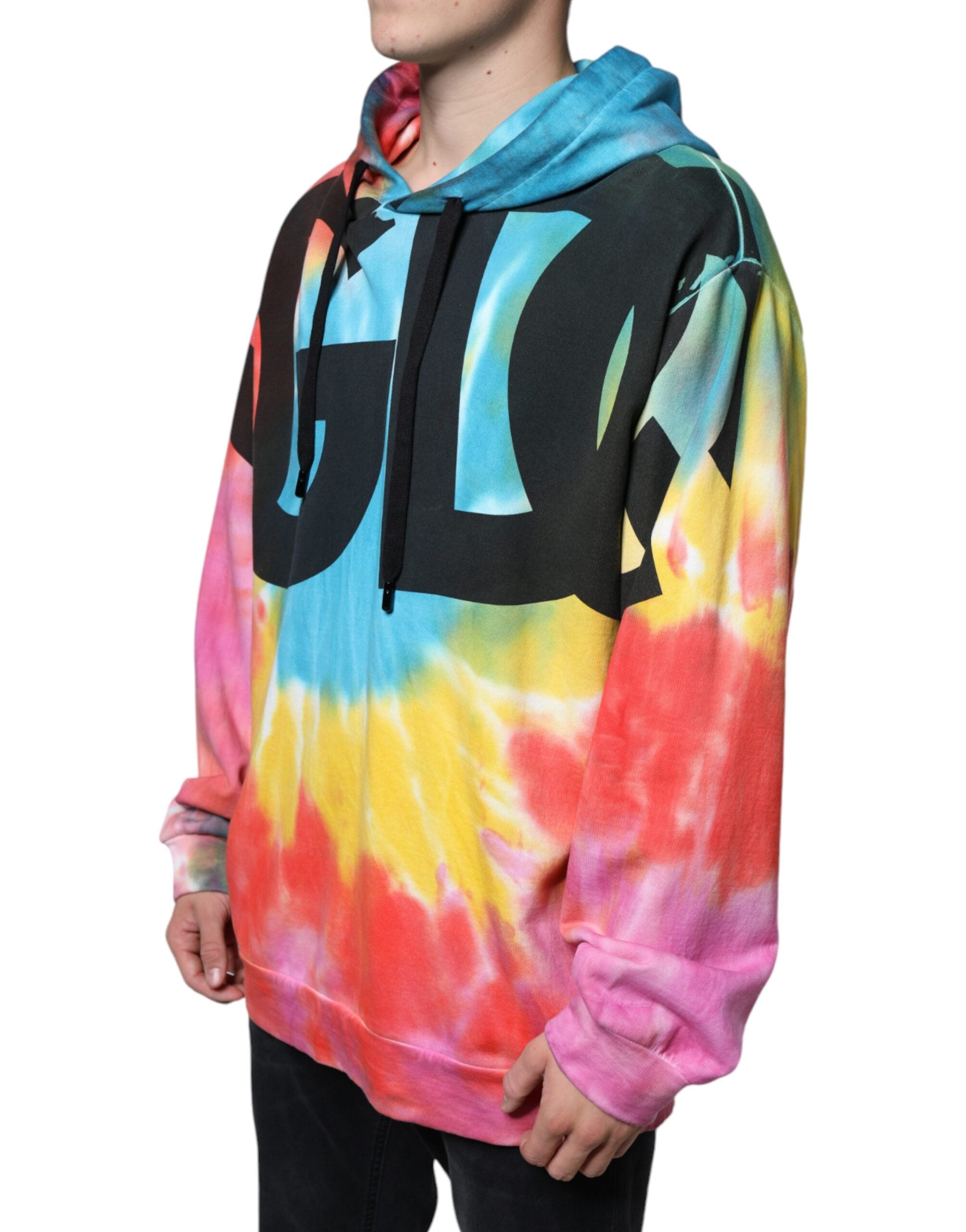 Dolce & Gabbana Multicolor Tie Dye Hooded Sweatshirt Sweater - ACCEXO