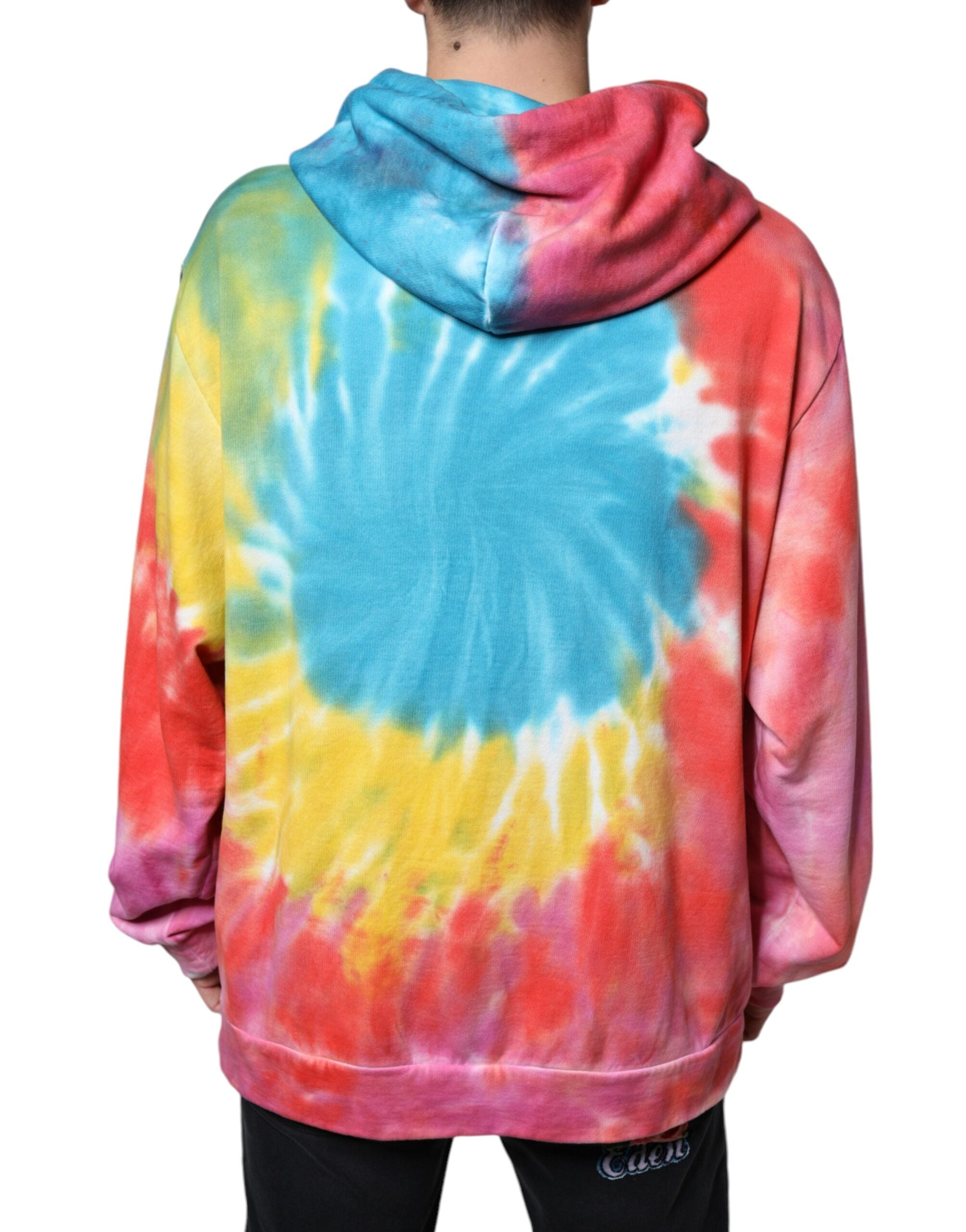 Dolce & Gabbana Multicolor Tie Dye Hooded Sweatshirt Sweater - ACCEXO