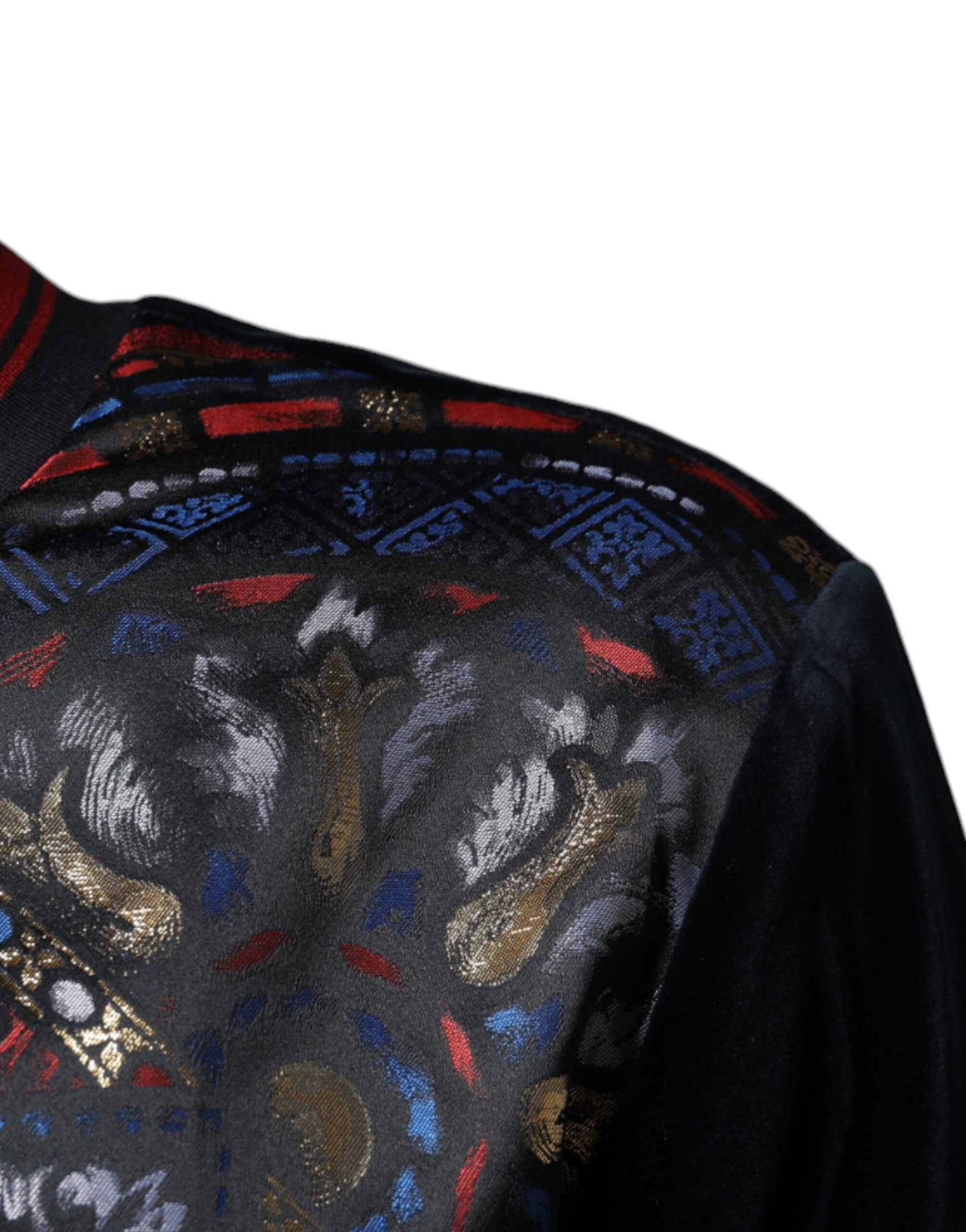 Dolce & Gabbana Multicolor Jacquard Crew Neck Sweatshirt Sweater - ACCEXO