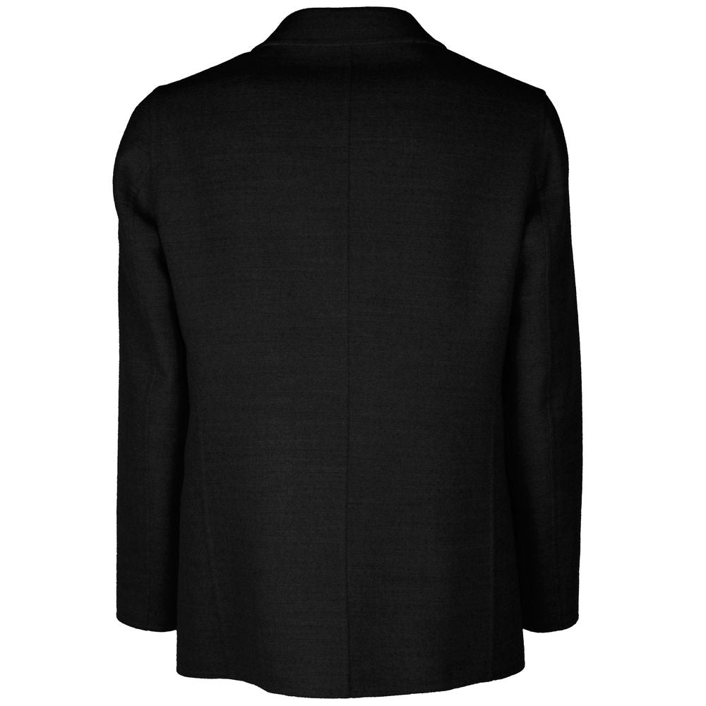 Made in Italy Black Wool Vergine Blazer