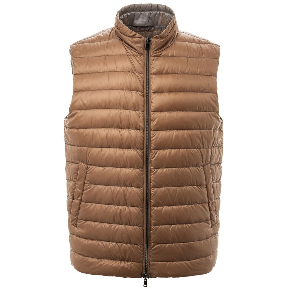 Herno Brown Polyamide Vest - ACCEXO