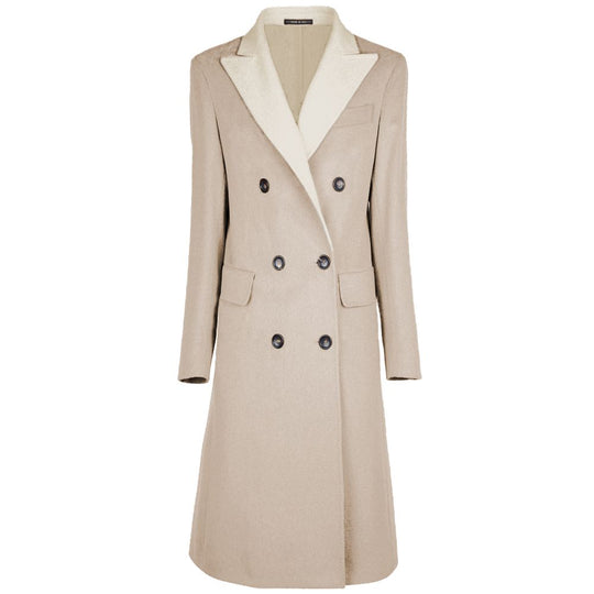 Made in Italy Beige Wool Women Coat