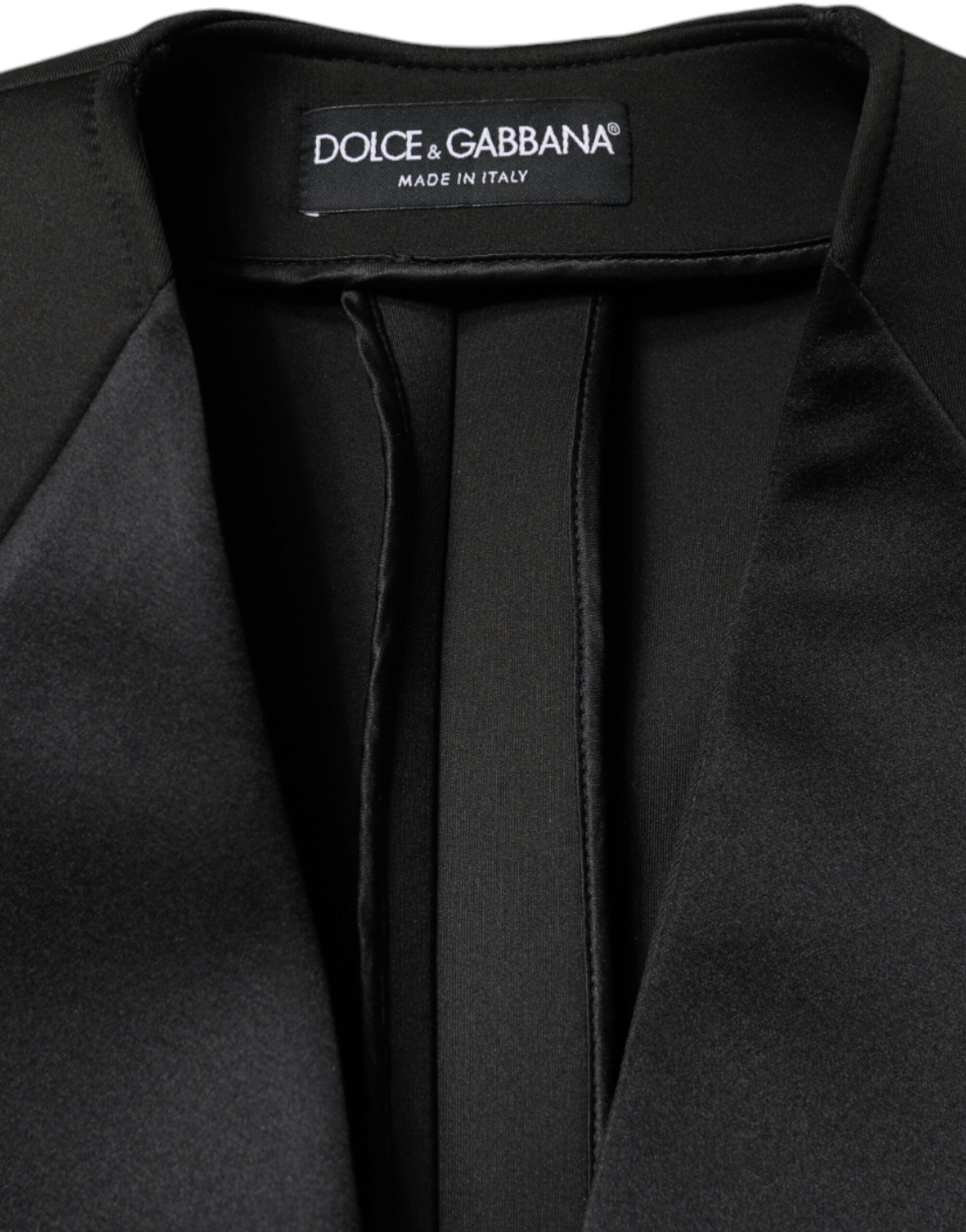 Dolce & Gabbana Black Polyester Double Breasted Coat Jacket - ACCEXO
