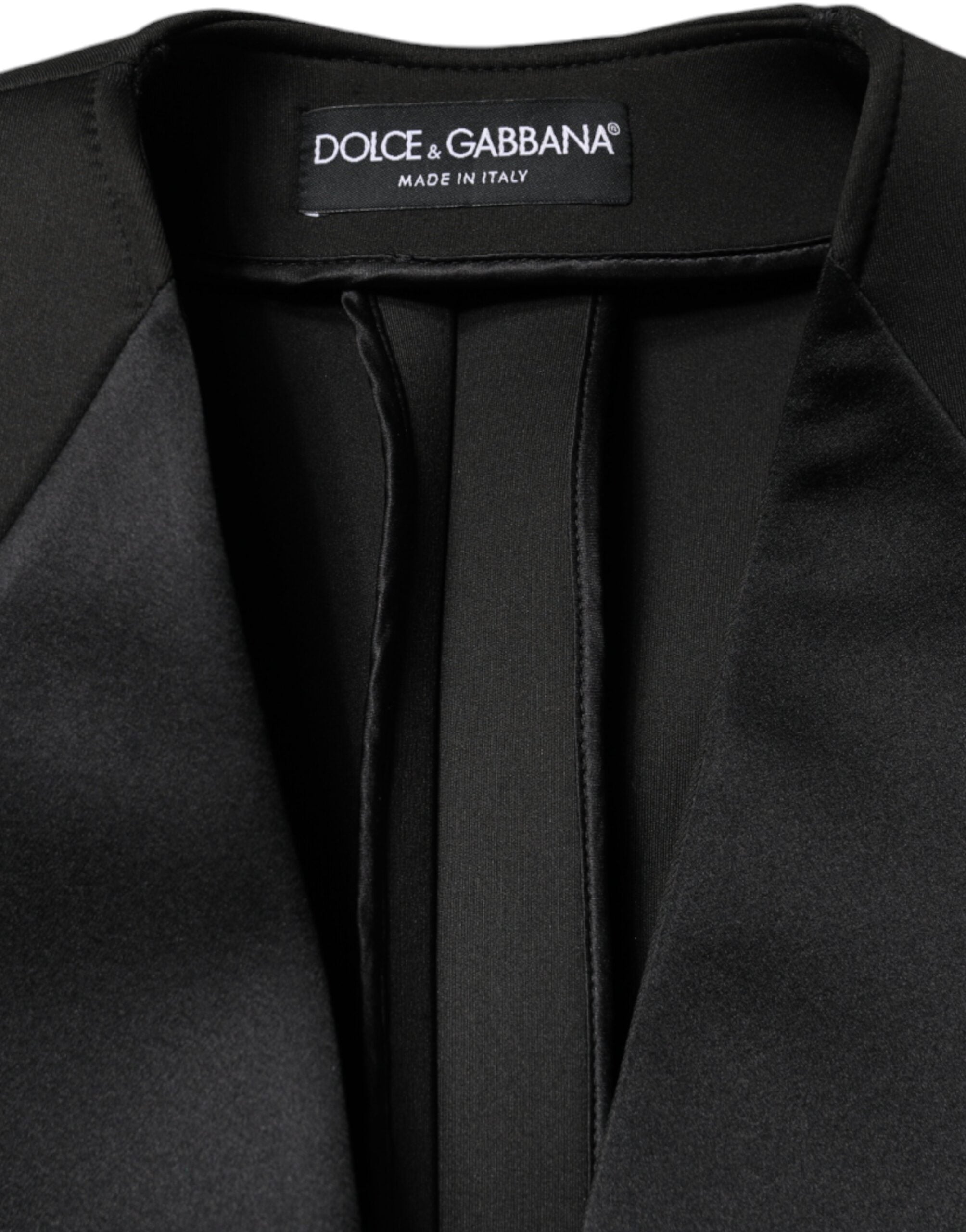 Dolce & Gabbana Black Polyester Double Breasted Coat Jacket - ACCEXO