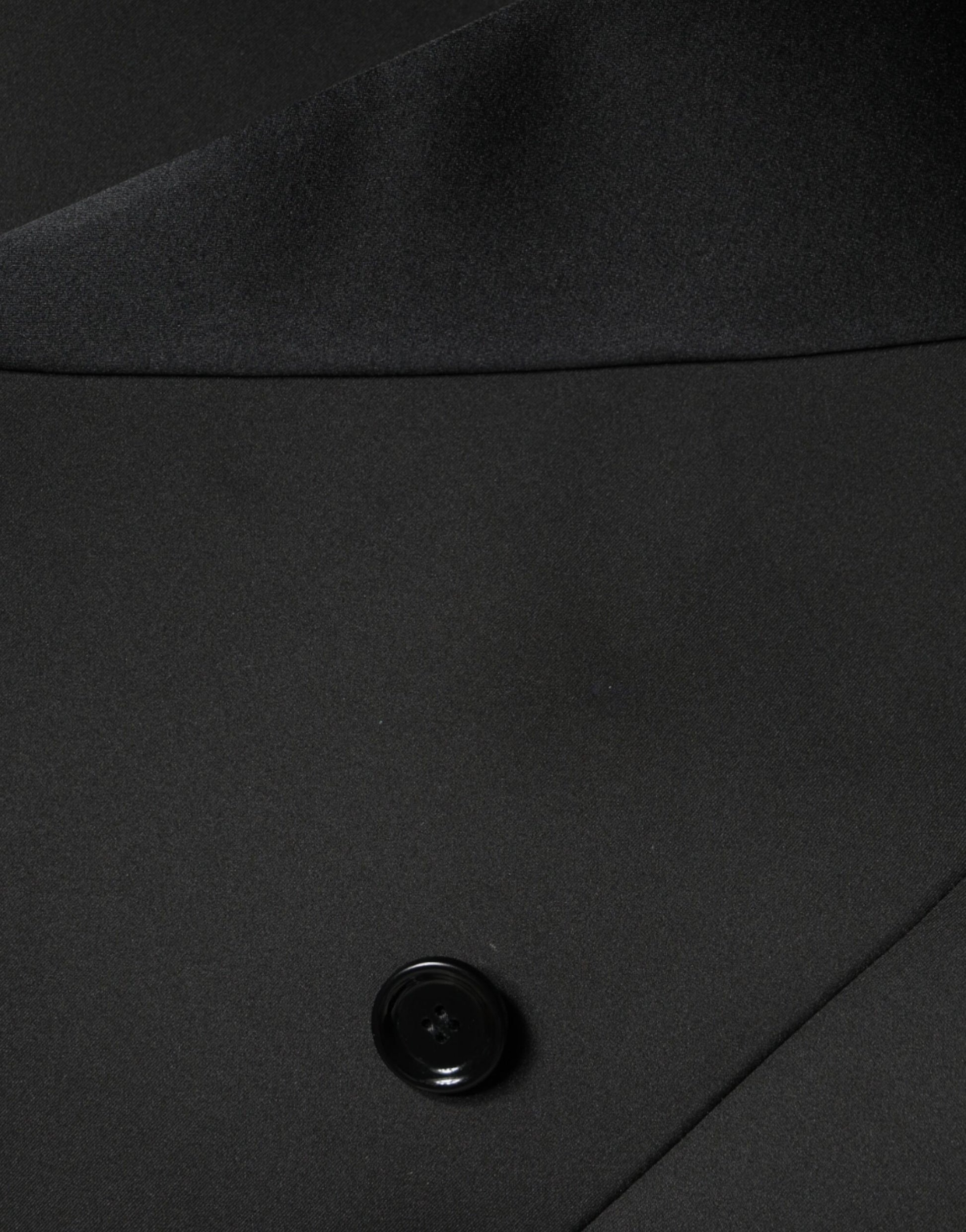 Dolce & Gabbana Black Polyester Double Breasted Coat Jacket - ACCEXO