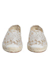 Dolce & Gabbana White Lace Viscose Espadrilles Flats Shoes