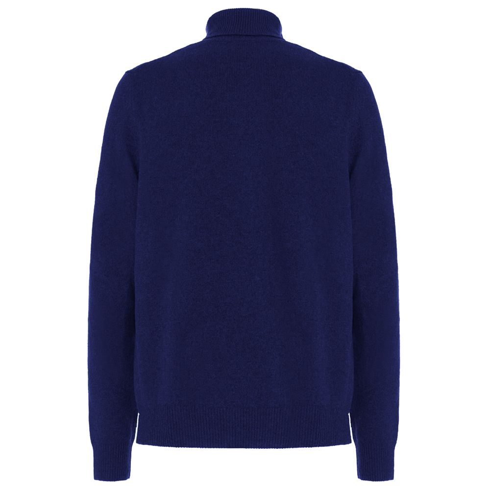 Malo Blue Wool Men Turtleneck Sweater