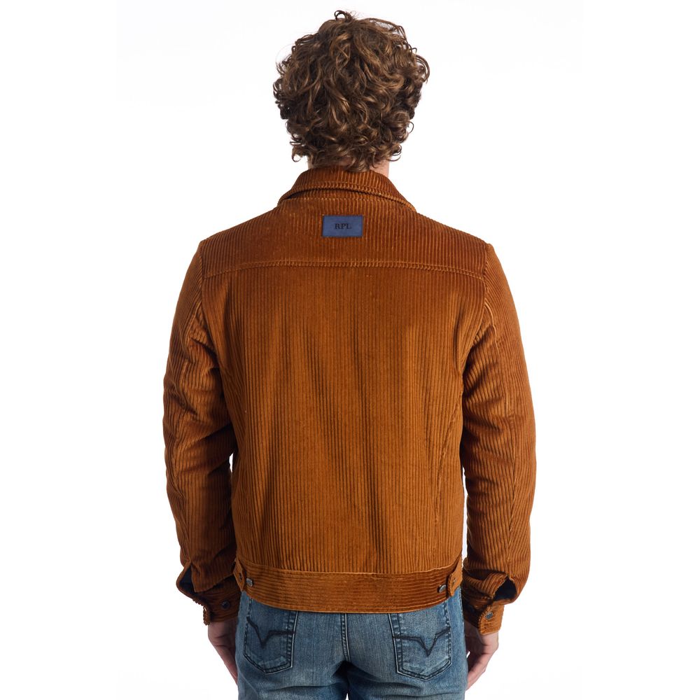 Roberto Pepe Luxury Brown Cotton Men Jacket - ACCEXO